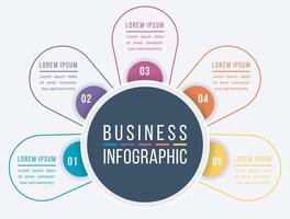 Infographic design 5 steps, objects, elements or options business information template vector