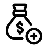 Simple Add Income icon. The icon can be used for websites, print templates, presentation templates, illustrations, etc vector