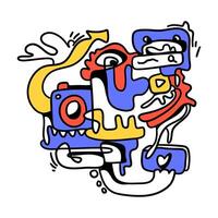 Doodle Abstract Social Media. This doodle is perfect for use as an illustration for a variety of content, such as blogs, websites, social media, and marketing materials. vector