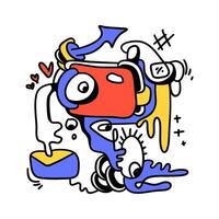 Doodle Abstract Social Media. This doodle is perfect for use as an illustration for a variety of content, such as blogs, websites, social media, and marketing materials. vector