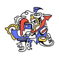 Doodle Abstract Social Media. This doodle is perfect for use as an illustration for a variety of content, such as blogs, websites, social media, and marketing materials. vector