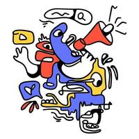 Doodle Abstract Social Media. This doodle is perfect for use as an illustration for a variety of content, such as blogs, websites, social media, and marketing materials. vector