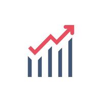 Graph chart economic icon. Money business increase design. vector