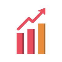 Graph chart economic icon. Money business increase design. vector