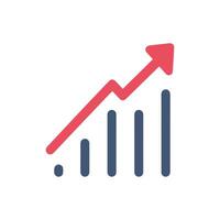 Graph chart economic icon. Money business increase design. vector