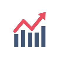 Graph chart economic icon. Money business increase design. vector