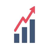 Graph chart economic icon. Money business increase design. vector