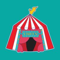 a unique circular circus tent that is full of happiness inside. Suitable for stickers and others vector