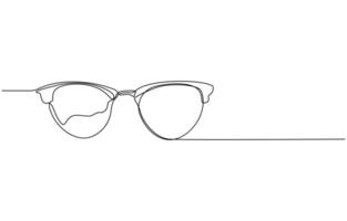 isolated drawing one continuous line glasses, vector