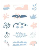 Abstract illustrative flat handraw element bundle vector