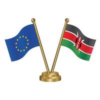 European Union and Kenya table flags. vector