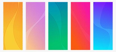 Modern colorful gradient background with wave lines vector