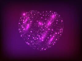 Neon heart on dark background vector