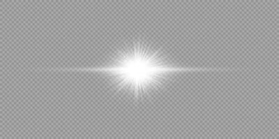 White horizontal light effect of lens flares vector