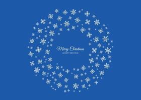 Merry Christmas background with snowflakes in circle vector