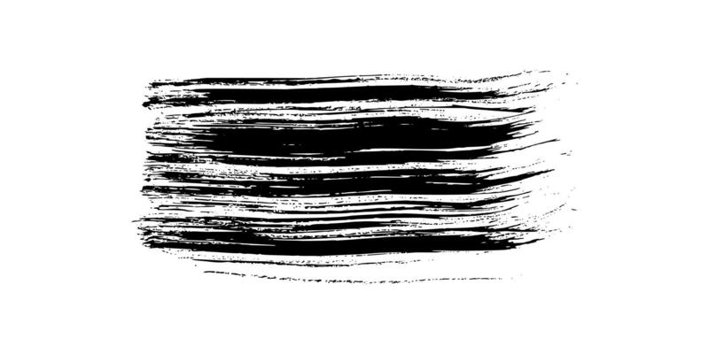 Black brush stroke on white background