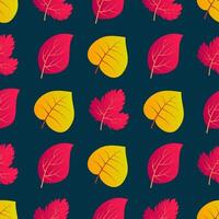 Autumn seamless background with colorful leaves. Design for fall season posters, wrapping papers and holidays decorations. illustration vector
