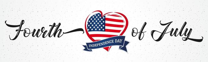 Fourth of July USA vintage greetings. Horizontal web button. Decorative banner vector