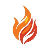 A digital illustration of a stylized orange and yellow flame design on a white background. vector