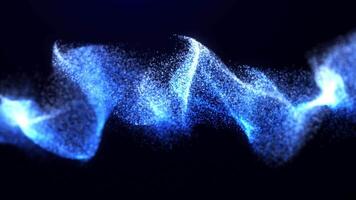 Abstract digital dynamic particles waves with lights motion lights background, data flow, cyber technology. ZD rendering. animation video