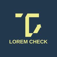 Letter T and C with check mark logo design template vector