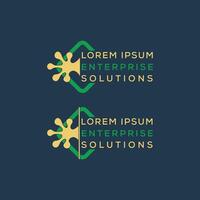 Green and golden color modern and creative logo design for your corporate business vector