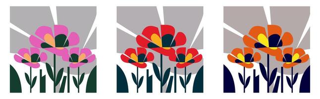 Seamless geometric patterns colorful flower illustrator template vector