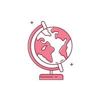Globe World, Earth, Global, International, Geography, Globe Icon, Planet, Continents, Atlas, Globalization Icon Design vector