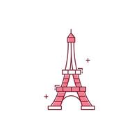 Iconic Eiffel Tower Illustration Icon Design vector