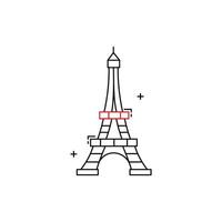 Iconic Eiffel Tower Illustration Icon Design vector