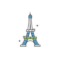 Iconic Eiffel Tower Illustration Icon Design vector
