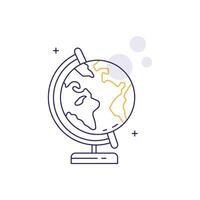Globe World, Earth, Global, International, Geography, Globe Icon, Planet, Continents, Atlas, Globalization Icon Design vector