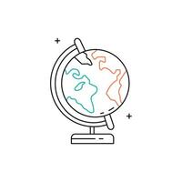 Globe World, Earth, Global, International, Geography, Globe Icon, Planet, Continents, Atlas, Globalization Icon Design vector