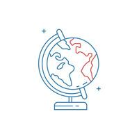 Globe World, Earth, Global, International, Geography, Globe Icon, Planet, Continents, Atlas, Globalization Icon Design vector