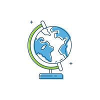 Globe World, Earth, Global, International, Geography, Globe Icon, Planet, Continents, Atlas, Globalization Icon Design vector