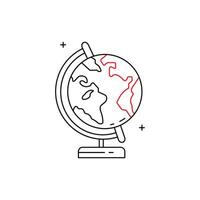 Globe World, Earth, Global, International, Geography, Globe Icon, Planet, Continents, Atlas, Globalization Icon Design vector