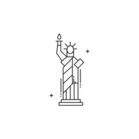 estatua de libertad, nuevo York punto de referencia, libertad isla, americano símbolo, nacional Monumento icono diseño vector