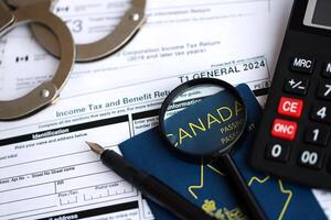 Concept of problems and troubles during tax reporting and taxpaying in Canada photo