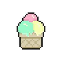 ice cream pixel art for dynamic digital projects and designs. vector