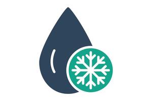 Cold water icon. icon related to cooling. solid icon style. cooling elements illustration vector