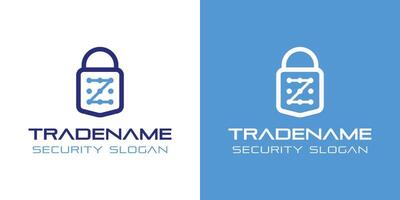 Letter Z Smart Lock Logo, Perfect for Digital Padlock and Residential Security Services vector