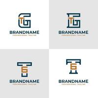 Elegant Letters GT and TG Monogram Logo, suitable for business with TG or GT initials vector