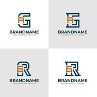 Elegant Letters GR and RG Monogram Logo, suitable for business with RG or GR initials vector