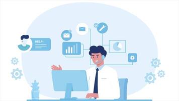 Customer service flat design animation video