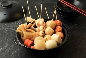 Oden Claypot, Japanese Warm Soup with Various Fish Balls photo