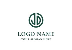 Logo letter J and D with circle. Logo initial. Editable file vector