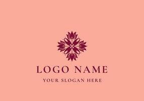 logo lily flower mandala pattern. Editable file vector
