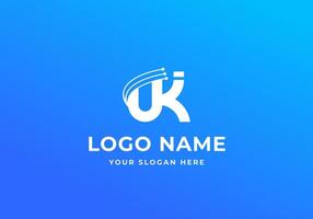 Logo letter U K and network. Logo tech, network, futuristic. Editable file vector