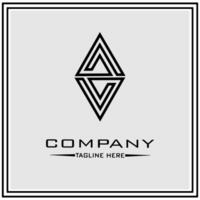abstract logo design, black and white geometric technology icon vector