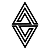abstract logo design, black and white geometric technology icon vector